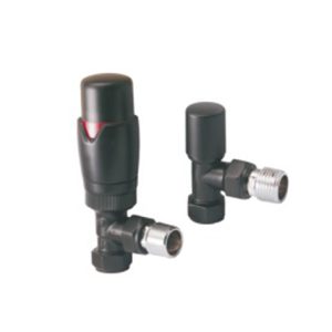 Round Angled TRV Valve - Anthracite