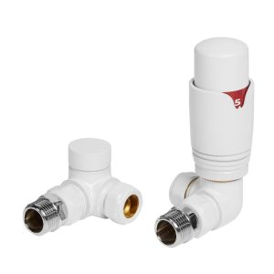 Corner TRV and Lockshield Set - White